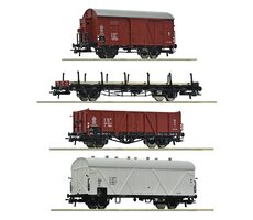 Roco 6600101 Sada 4 ks nákladních vagónů PKP / Měřítko:H0 (1:87) / Délka: 529 mm / 15 let 