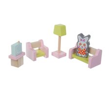 CUBIKA 15030 Obývací pokoj - dřevěný nábytek pro panenky / od 3 let