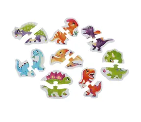 Puzzlika 15252 Dinosauři - puzzle 8 zvířátek / 16 dílků / od 2 let