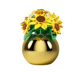 Sluban Flowers M38-P8062 Kytice slunečnic a kopretin ve váze / LEGO - kompatibilní / Počet dílků: 288 / od 10 let