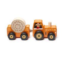 CUBIKA 15351 Traktor s vlekem - dřevěná skládačka s magnetem / 3 díly / od 3 let