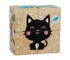 CUBIKA 15429 Veselá zvířátka - 4 skládací obrázkové kostky / od 18 měsíců