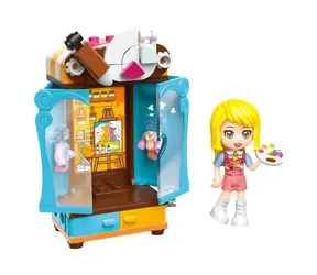 Qman UNA Series 34011-4 Šatní skříň malířky / Stavebnice / 83 dílků / od 6 let 