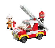 Qman Mine City Fire Line W12011-3 Automobilový žebřík / Stavebnice / Počet figurek|dílků: 2|101 / od 6 let