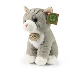 RAPPA Plyšová kočka sedící šedá (Soft Collection) 23 cm / ECO-FRIENDLY / od 0 měsíců 