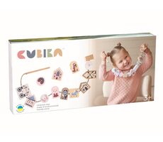 CUBIKA Pastel 16013 Navlékací pohádka - navlékací set - 13 dřevěných dílů a 8 předloh / od 3 let