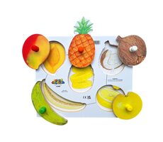 Just Jigsaws 152 Loupeme a krájíme plodiny 3 - dřevěné deskové puzzle / 6 dílů / od 3 let