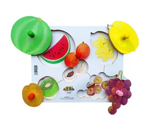 Just Jigsaws 155 Loupeme a krájíme plodiny 6  - dřevěné deskové puzzle / 6 dílů / od 3 let