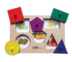 Just Jigsaws 391 Tvary a paměť - dřevěné deskové puzzle 6 dílů a 4 předlohy / od 3 let