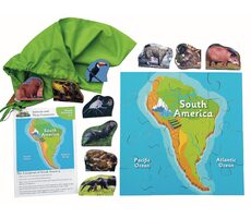 Just Jigsaws 772 Jižní Amerika a její zvířata - dřevěné puzzle 16 dílů a 10 zvířat / od 3 let