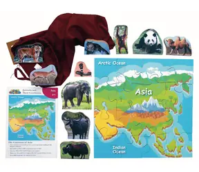 Just Jigsaws 773 Asie a její zvířata - dřevěné puzzle 16 dílů a 10 zvířat / od 3 let