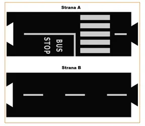 TODDLEROAD 2027 AUTOBUSOVÉ ZASTÁVKY - flexibilní silnice - 2 silikonové puzzle díly / od 12 měsíců