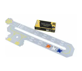 TODDLEROAD 2102 SADA LETIŠTĚ - flexibilní silnice - 14 silikonových puzzle dílů a 3 ergonomická letadla / od 12 měsíců
