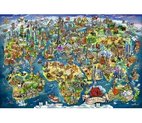 Ravensburger 120017387 Svět na mapě 5000 dílků / věk od: 14 let / verze: mezinárodní