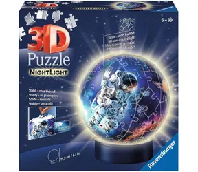 Ravensburger 120080589 Puzzle-Ball Astronauti ve vesmíru (noční edice) / 72 dílků / věk od: 6 let / verze: mezinárodní 
