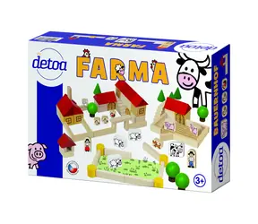 Detoa Dřevěná stavebnice Farma 100 dílů / od 3 let