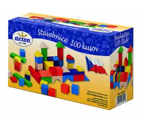 Detoa Dřevěná stavebnice kostky 100 dílů / od 3 let