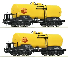 Roco 6600199 Sada 2 ks cisternových vagónů Minol DR IV / Měřítko:H0 (1:87) / Délka: 292 mm / 15 let 