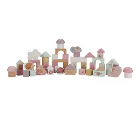 Little Dutch Kostky dřevěné 50 ks v tubě Fairy Garden / od 2 let
