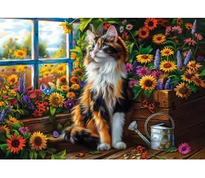 Castorland 105342-2 Puzzle Kočičí meditace ve skleníku / 1000 dílků / od 9 let