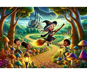 ART PUZZLE 35412 Puzzle Roztomilá čarodějnice / 100 dílků / od 5 let