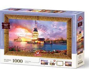 ART PUZZLE 5665 Puzzle s rámem a lepidlem 3v1 Dívčí věž / 1000 dílků / od 15 let