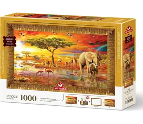 ART PUZZLE 5695 Puzzle s rámem a lepidlem 3v1 Králové savany / 1000 dílků / od 15 let