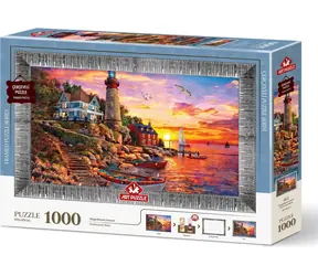 ART PUZZLE 5671 Puzzle s rámem a lepidlem 3v1 Nádherný západ slunce / 1000 dílků / od 15 let