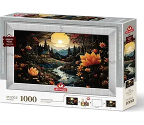ART PUZZLE 5666 Puzzle s rámem a lepidlem 3v1 Noční krásky / 1000 dílků / od 15 let
