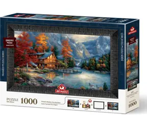 ART PUZZLE 5696 Puzzle s rámem a lepidlem 3v1 Stín nad řekou / 1000 dílků / od 15 let