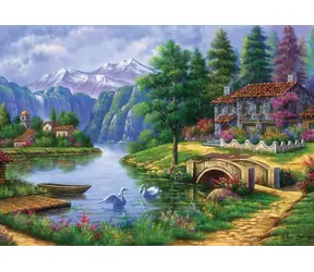 ART PUZZLE 5371 Puzzle Vesnice u jezera / 1500 dílků / od 15 let