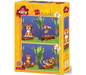 ART PUZZLE 4488 Puzzle Kamarádi v přírodě / 12+24 dílků / od 3 let