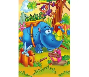 ART PUZZLE 5856 Dřevěné puzzle Pracující nosorožec / 16 dílků / od 3 let