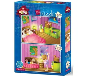 ART PUZZLE 4518 Puzzle Večerka a baletní zkouška / 2x100 dílků / od 6 let