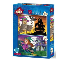 ART PUZZLE 4517 Puzzle Sova a čarodějnice / 2x100 dílků / od 7 let