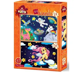 ART PUZZLE 4492 Puzzle Astronaut a Mládě Pegase / 24+35 dílků / od 4 let