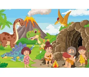 ART PUZZLE 5868 Dřevěné puzzle Rodina z Doby kamenné / 25 dílků / od 4 let