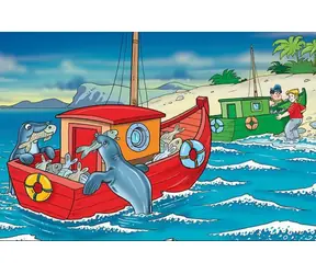 ART PUZZLE 5866 Dřevěné puzzle Šťastní tuleni / 25 dílků / od 4 let