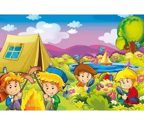 ART PUZZLE 5872 Dřevěné puzzle Zvědaví táborníci / 25 dílků / od 4 let