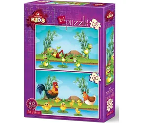 ART PUZZLE 4496 Puzzle Zvířátka s mláďátky / 35+60 dílků / od 4 let