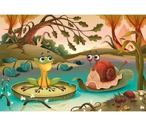 ART PUZZLE 5885 Dřevěné puzzle Kámoši od jezera / 50 dílků / od 5 let