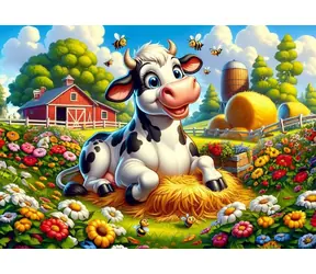 ART PUZZLE 35321 Puzzle Roztomilá kravička a přátelé / 50 dílků / od 4 let