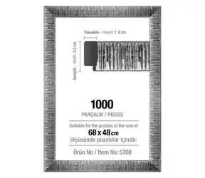 ART PUZZLE 5708 Rám na puzzle 68x48cm stříbrný