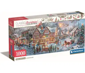 Clementoni 39927 Panoramatické puzzle Vánoční kolekce: Příprava na Vánoce 1000 dílků