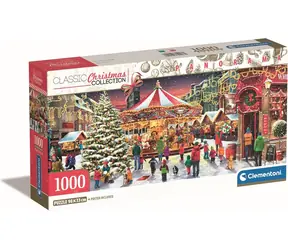 Clementoni 39928 Panoramatické puzzle Vánoční kolekce: Vánoční vesnička 1000 dílků