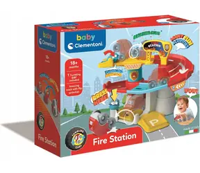 Clementoni BABY Autogaráž Tumbling Cars: Hasičská stanice / od 18 měsíců