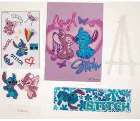 CRAFT ID Diamantové malování Angel a Stitch se stojánkem