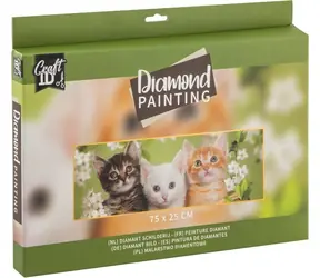 CRAFT ID Diamantové malování Koťata 75x25cm