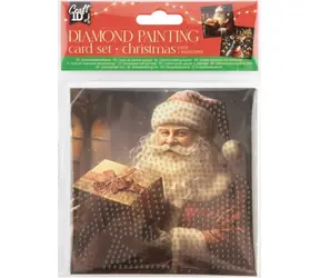 CRAFT ID Diamantové malování Vánoční přání Santa a Vánoční sob 13x13 cm