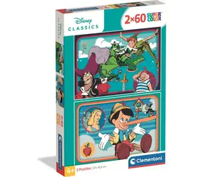 Clementoni 24823 Puzzle Klasické Disney pohádky 2x60 dílků / od 5 let